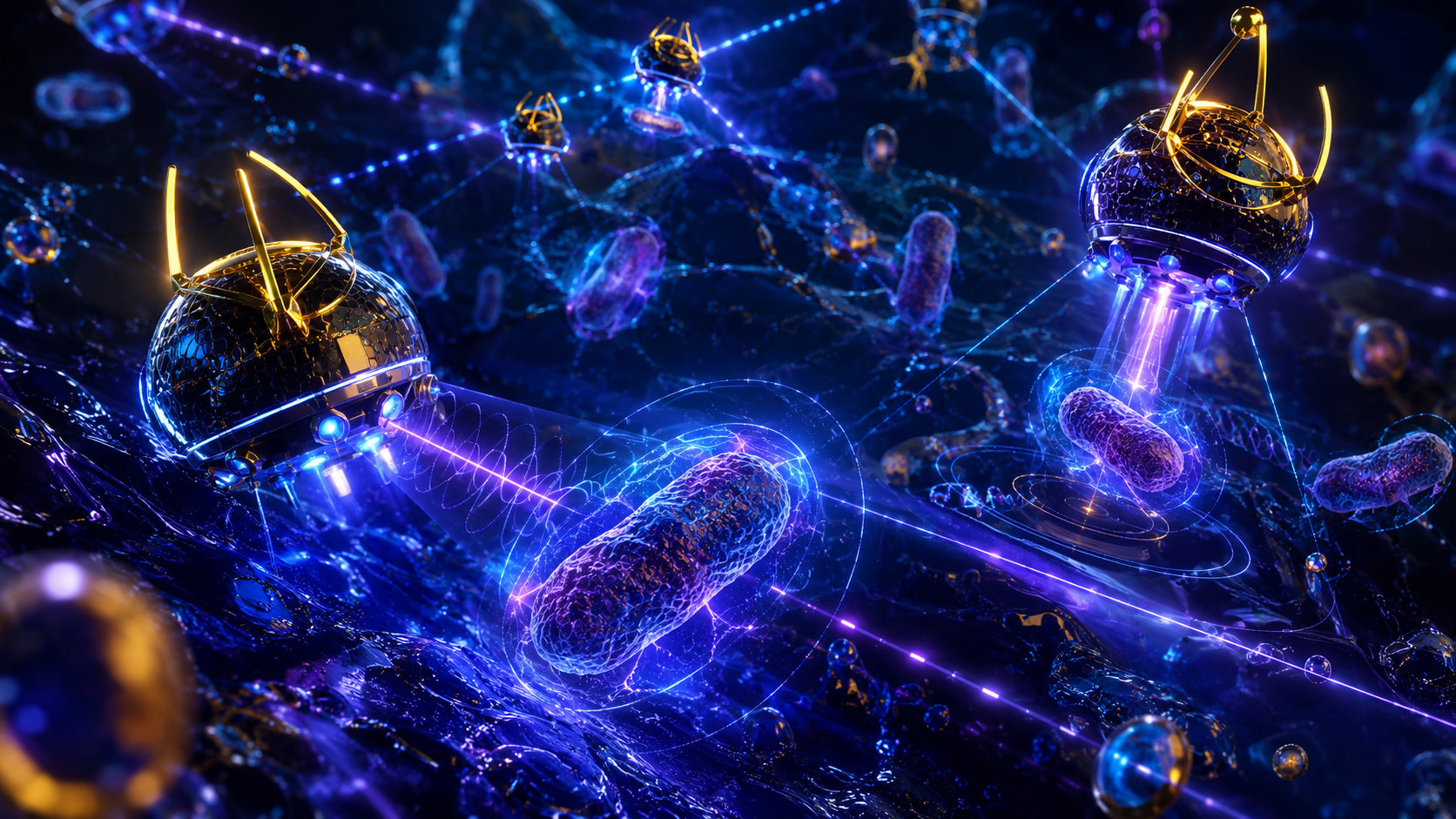 Light-Powered Nanorobots Can Hunt, Capture, and Move Bacteria